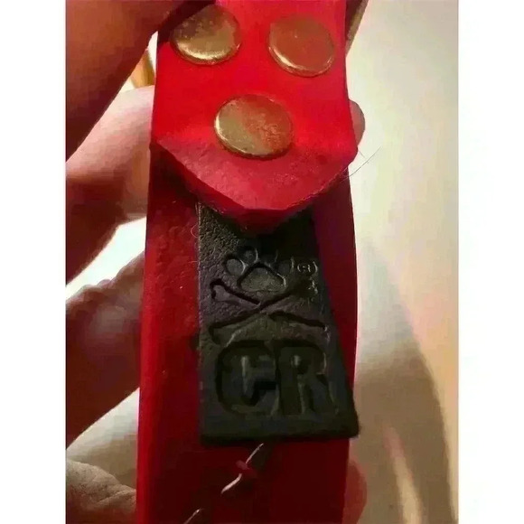 CR Premium Red Waterproof Dog Collar with Brass Hardware Medium - Picture 5 of 5